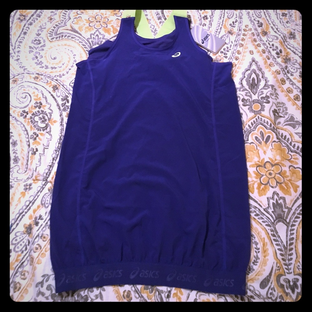 Asics Windbreak Tank Top Color Dark Bluish/neon