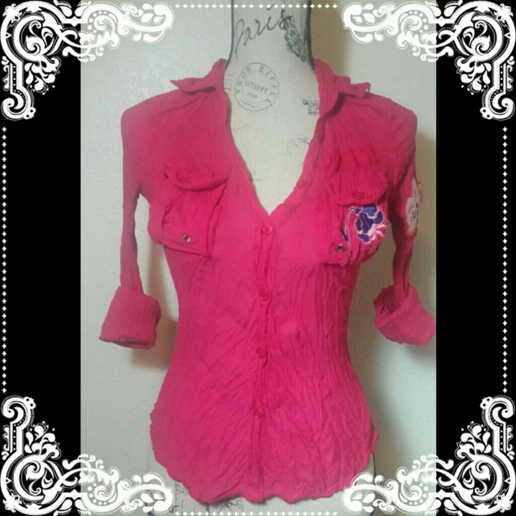 Pink button up shirt - Picture 1 of 3