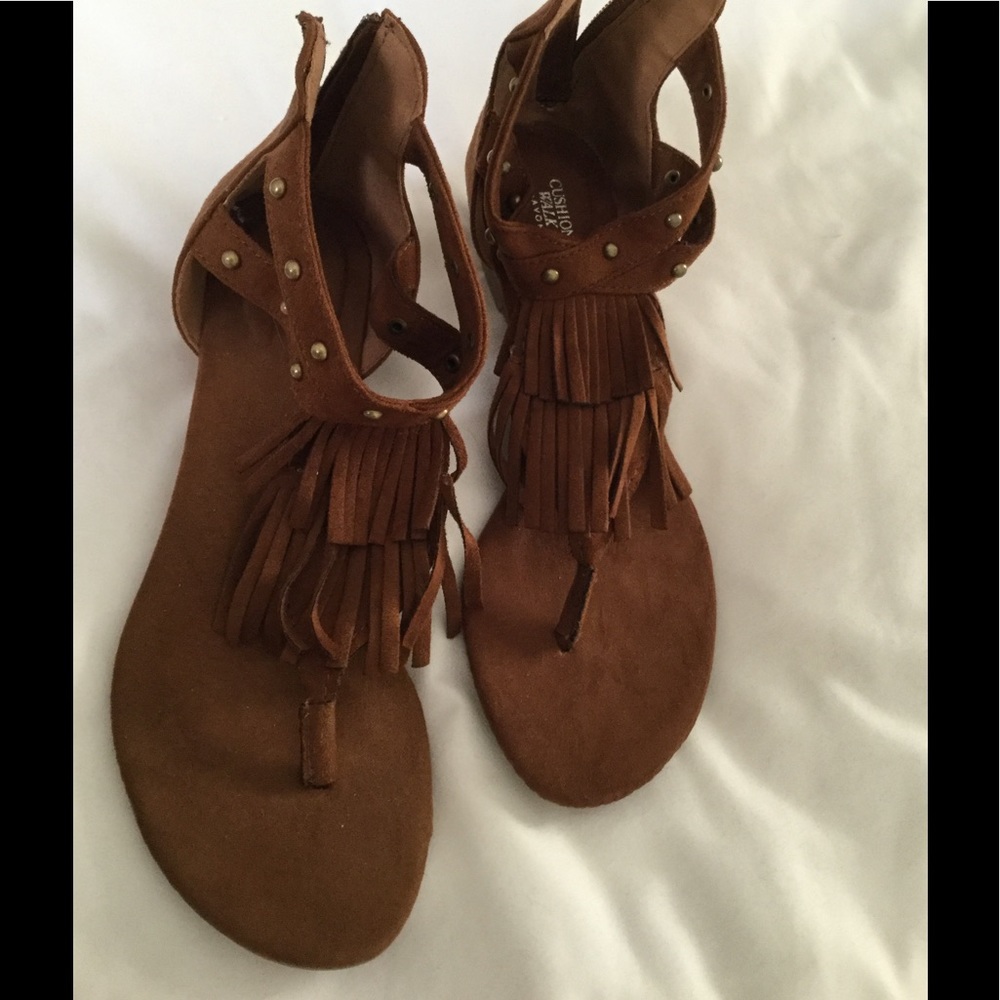 Brown suede sandals