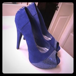 Royal Blue Suede Heels