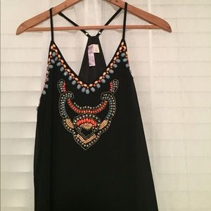Black chiffon beaded dress