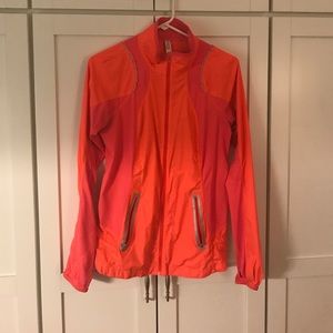 Lulu Lemon reflective orange athletic jacket