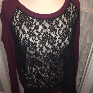TORRID lace front sweatshirt