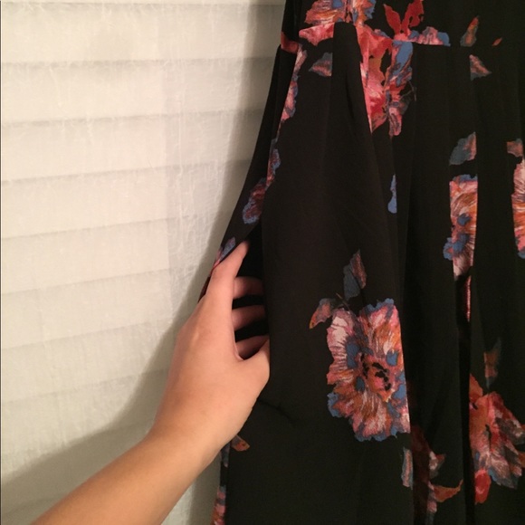 Asymmetrical black floral free people dress - Picture 3 of 8
