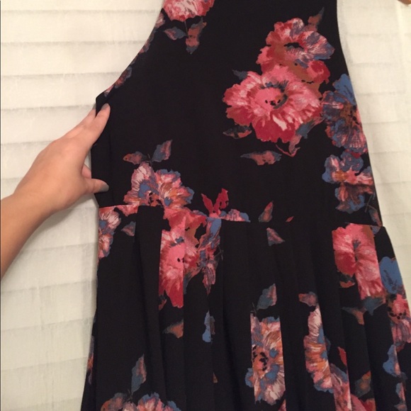 Asymmetrical black floral free people dress - Picture 4 of 8