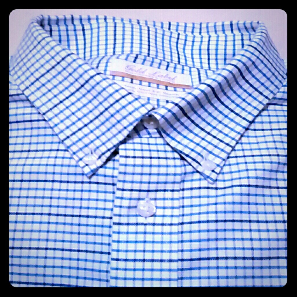 Roundtree & Yorke Oxford blue dress shirt 18/33