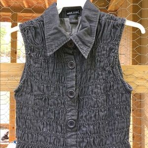 Wet Seal Charcoal Gray Sleeveless Smocked Dress M