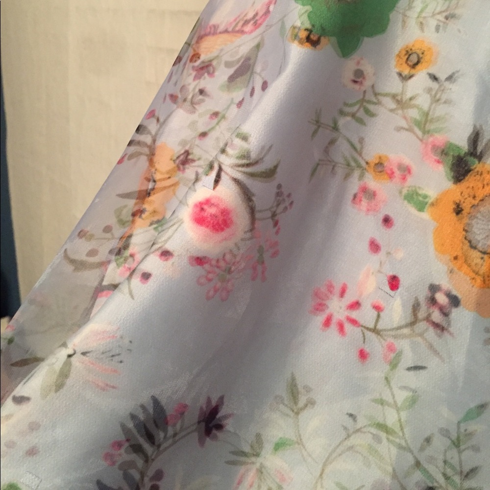 SPRING Baby blue floral holographic print dress - Picture 2 of 5