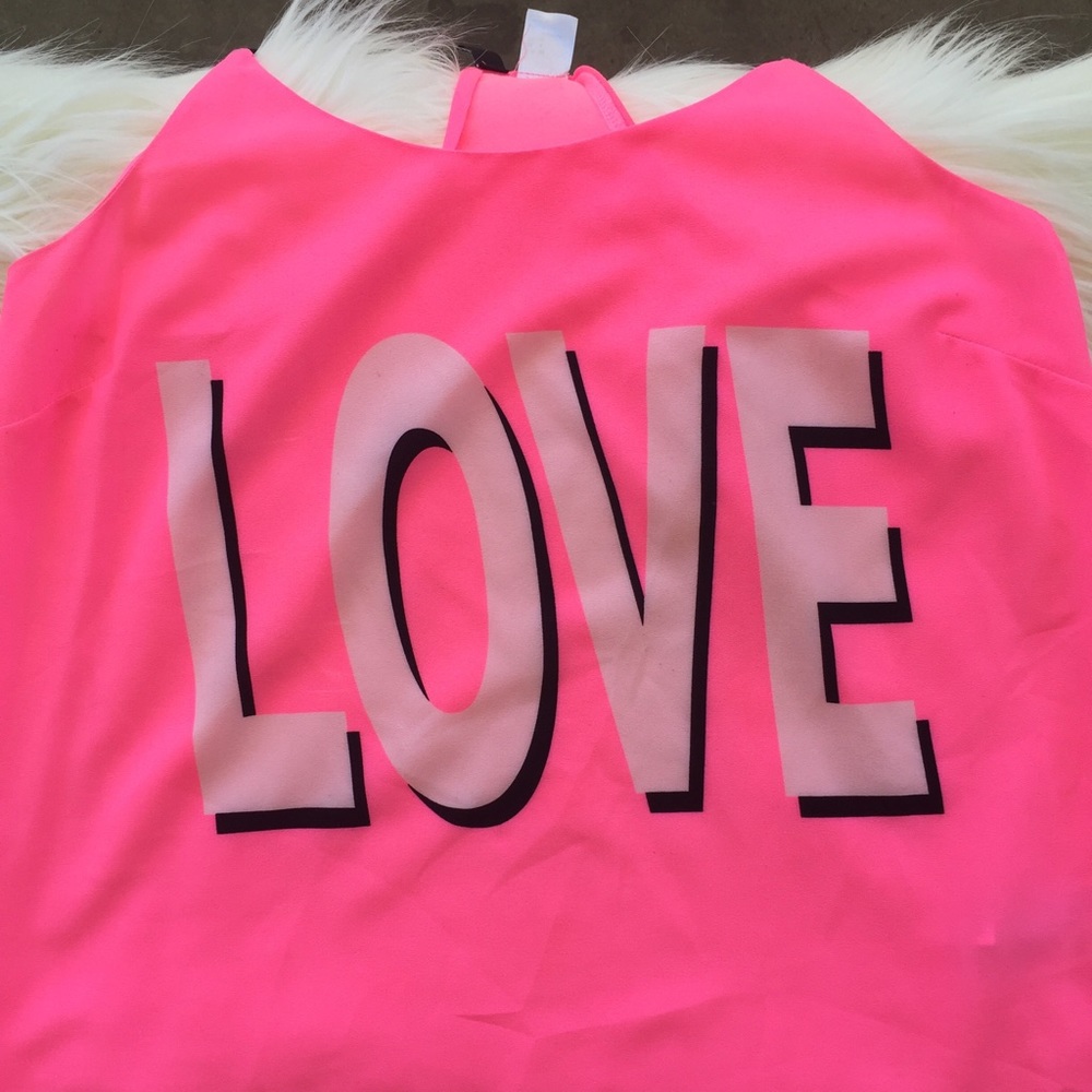H&M Pink LOVE Tank - Picture 4 of 6