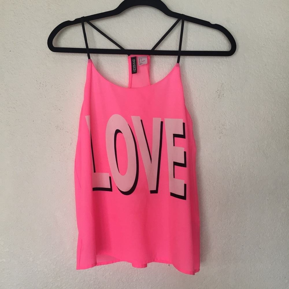 H&M Pink LOVE Tank - Picture 5 of 6