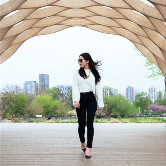 Zara Tops - White Bell Sleeve Top