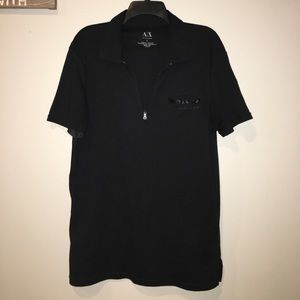 Armani Exchange Zip Up Short Sleeve Shirt