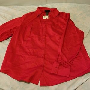 Red button down top