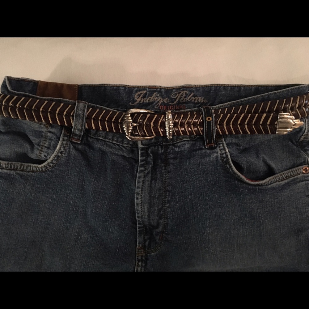 Tommy Bahama braided leather Mens 38 belt