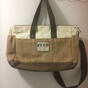 Feed Burlap Diaper Bag