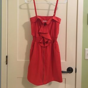 Medium, mid-length red dress