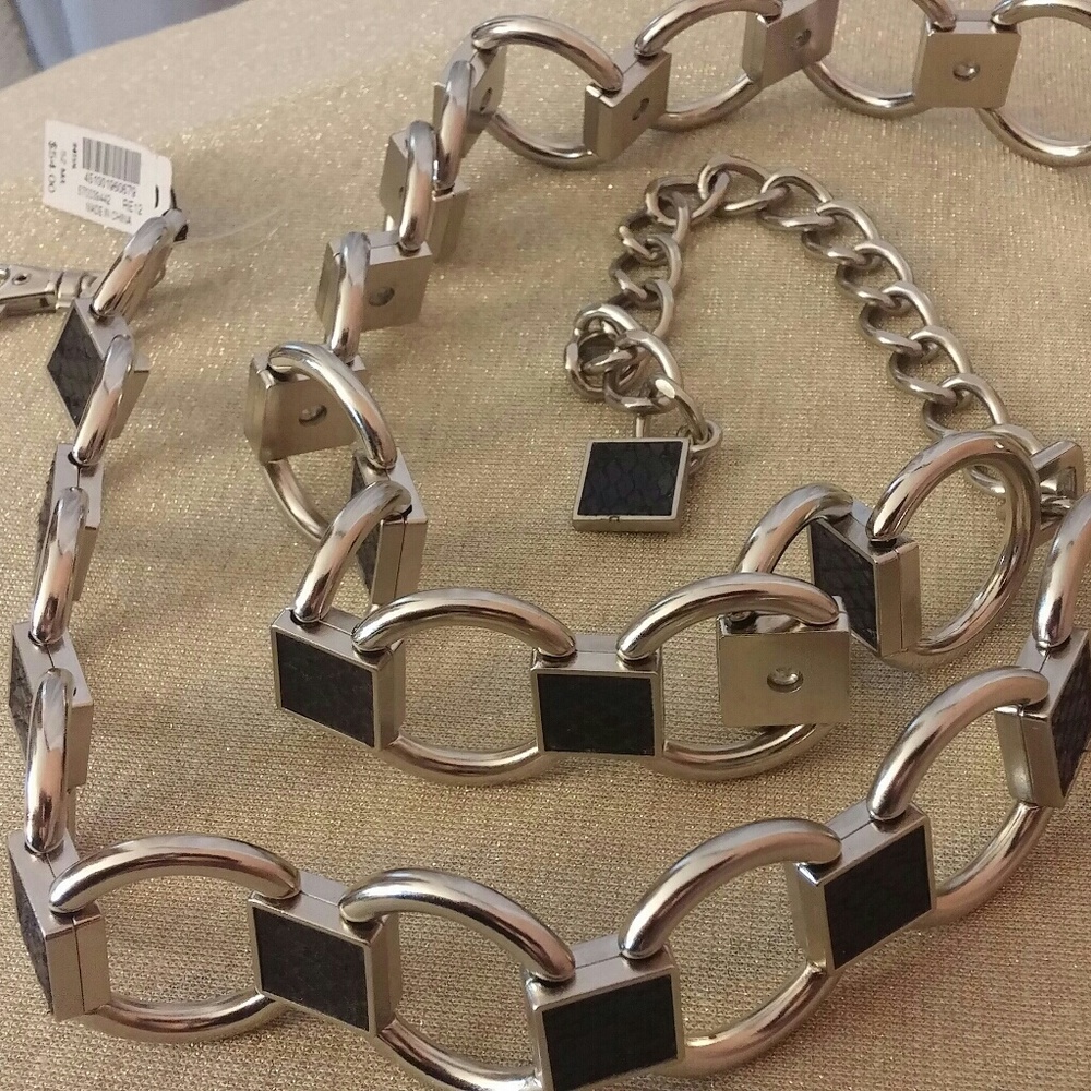 SALE! Metal belt NWT!! Brand Black and White