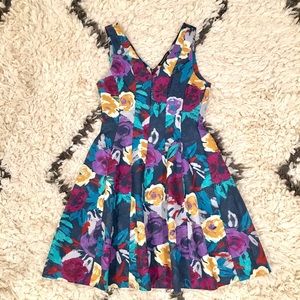 Nordstrom Floral Jacquard Fit and Flare Dress