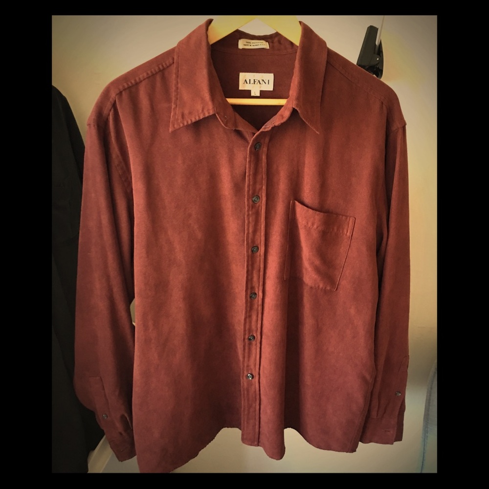 Burgundy Alfani Button-up Shirt