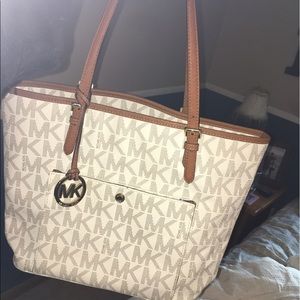 Cream and camel Michael Kors purse