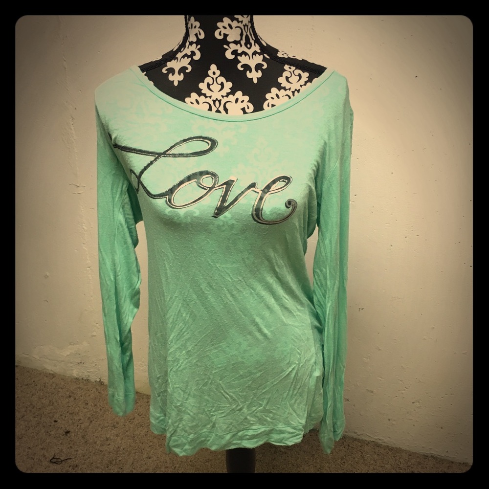 Sugar High long sleeve Aquamarine colored shirt