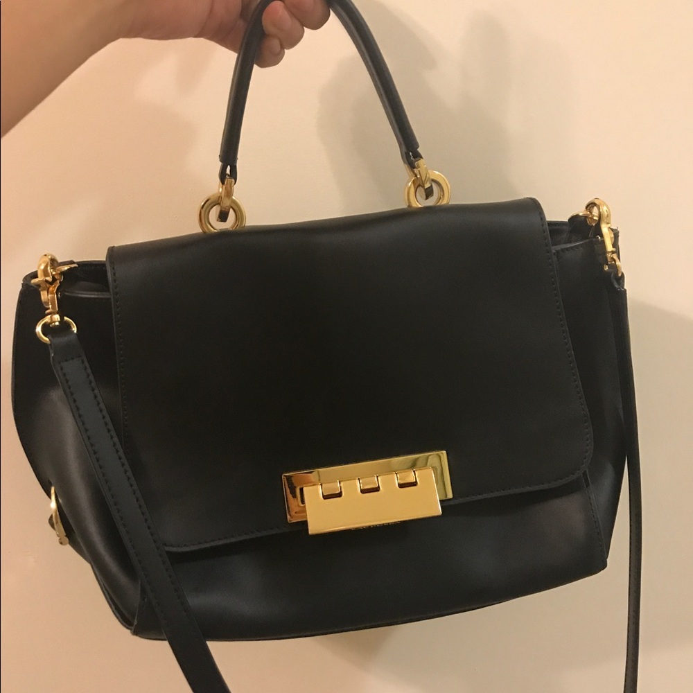 Zac Posen Folded-gusset Satchel Black Cross Body