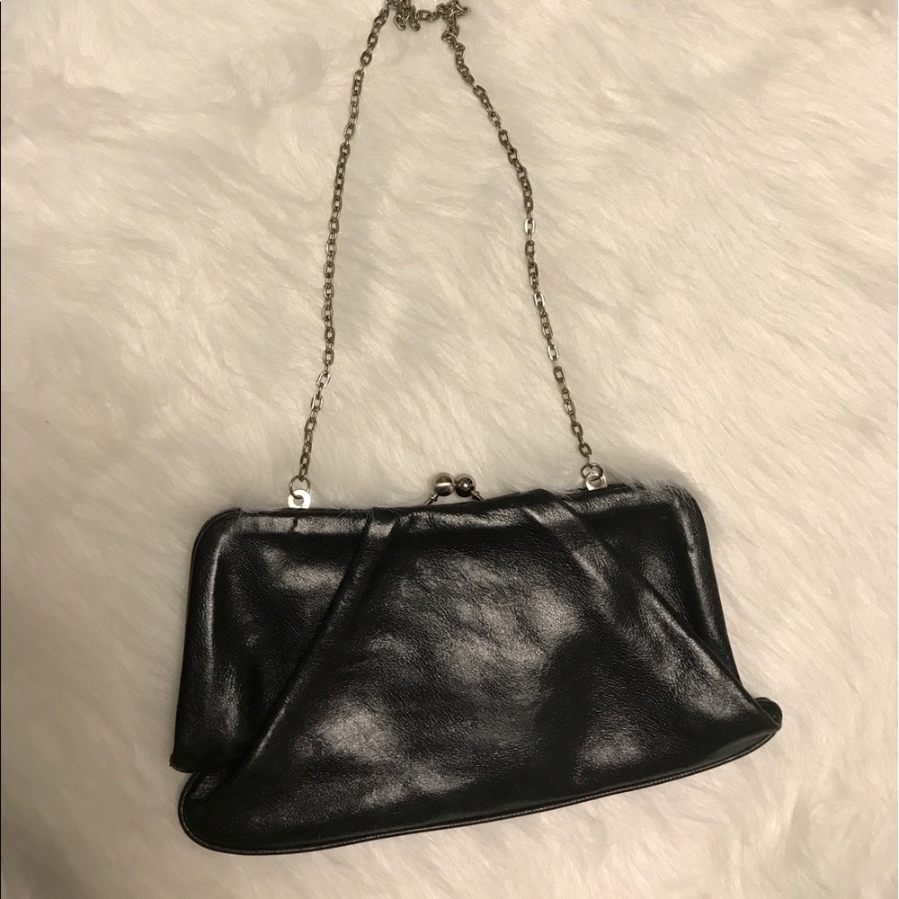 Vintage Black Envelope Purse with chain strap