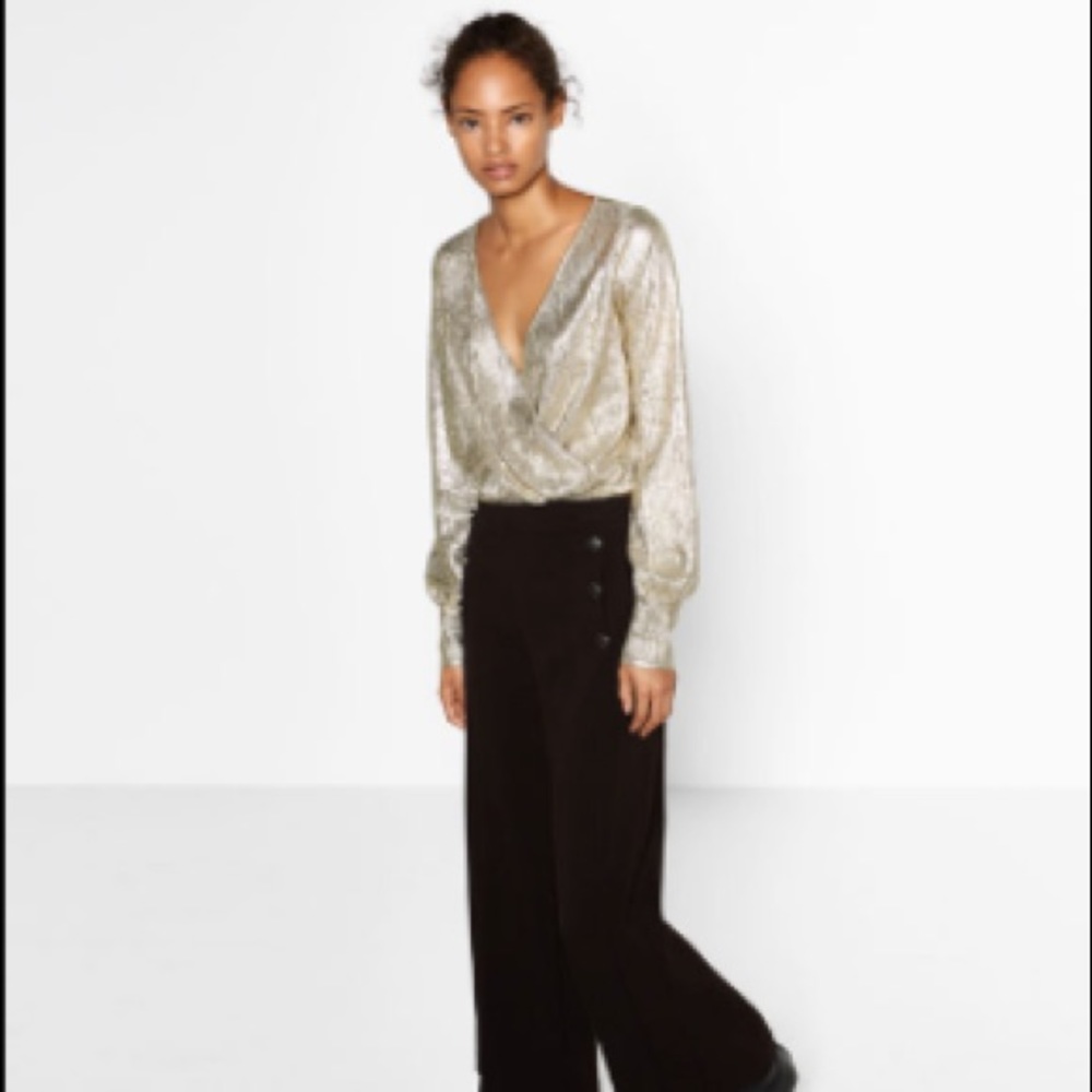 Zara Black Criss Cross Top