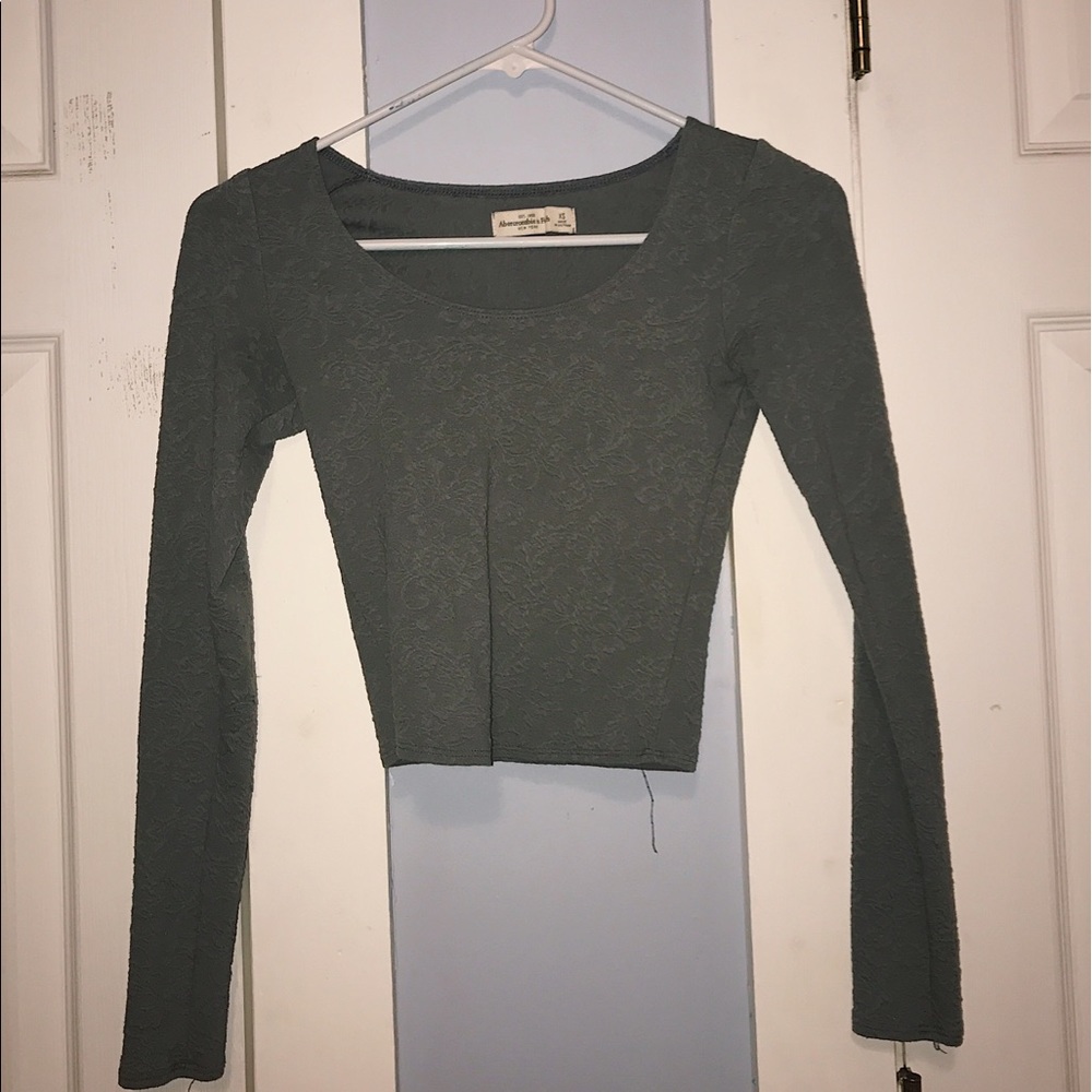 Grey Floral Print Crop Top ( Almost Brand New)