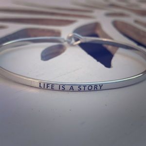 🆕"LIFE IS A STORY" Bangle Bracelet