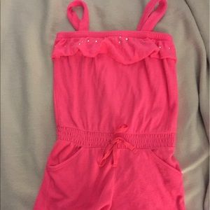 Pink swim coverup /shorts terry cloth one piece