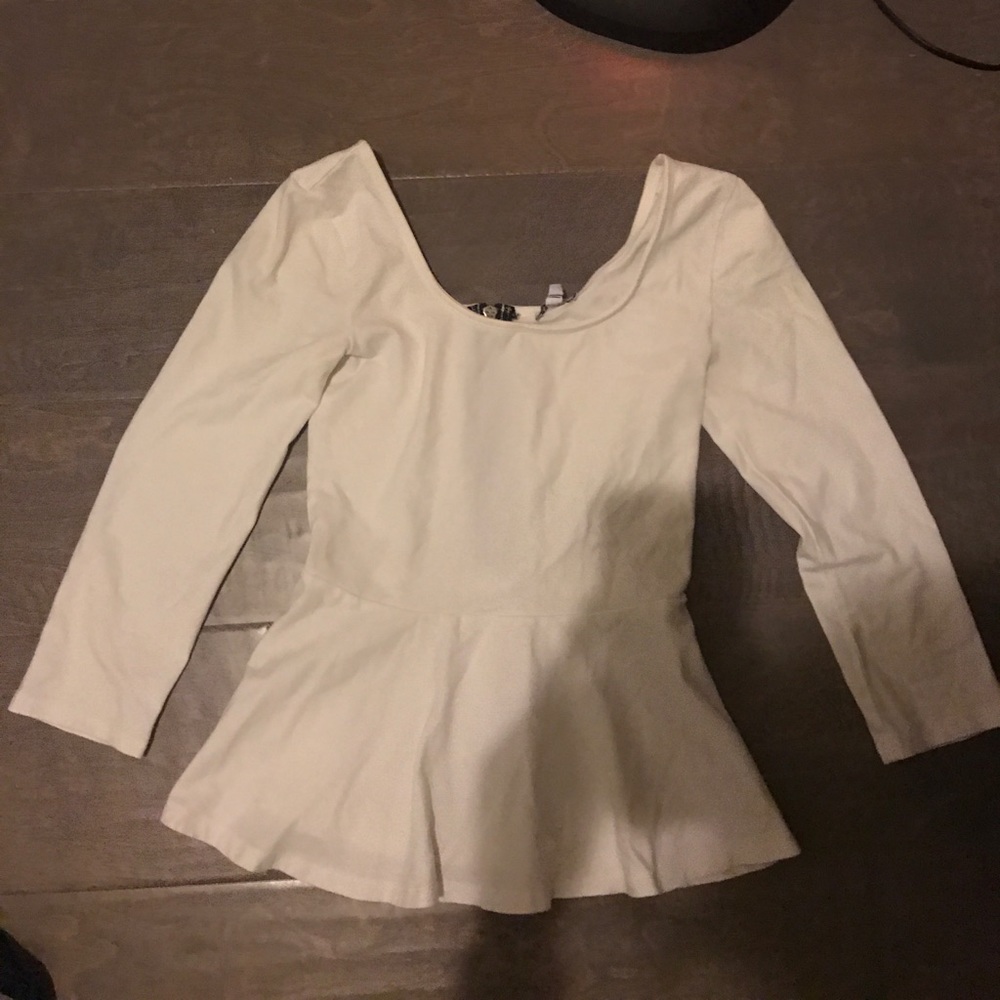 Express White peplum top