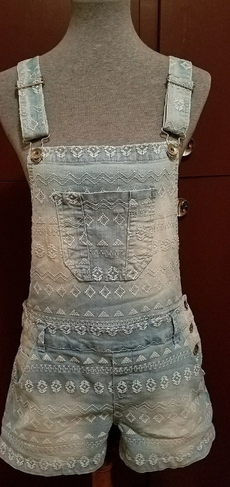 Denim shorts overalls