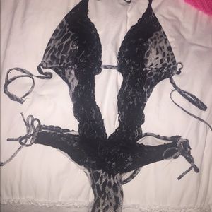 Black Snakeskin Monokini