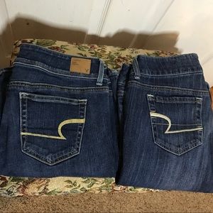 2 pair of American eagle bootcut jeans size 8
