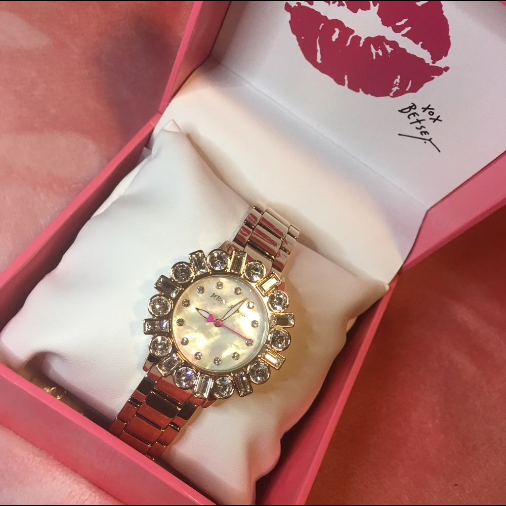 Betsey Johnson Rose Gold Jewel Watch