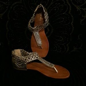 Nine West Pewter Sandals