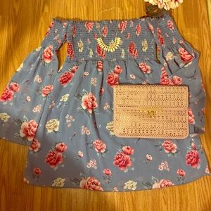 Garden of Eve Bell Sleeved Off the Shoulder Dress