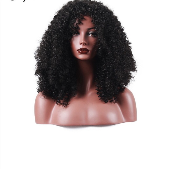 Human Hair Blend Curly Lacefront Wig