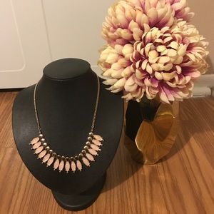 A Touch of Pink Geometric Necklace in Gold