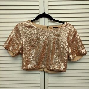 Gold Sequin Crop Top