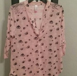 Lrg sheer v neck tunic