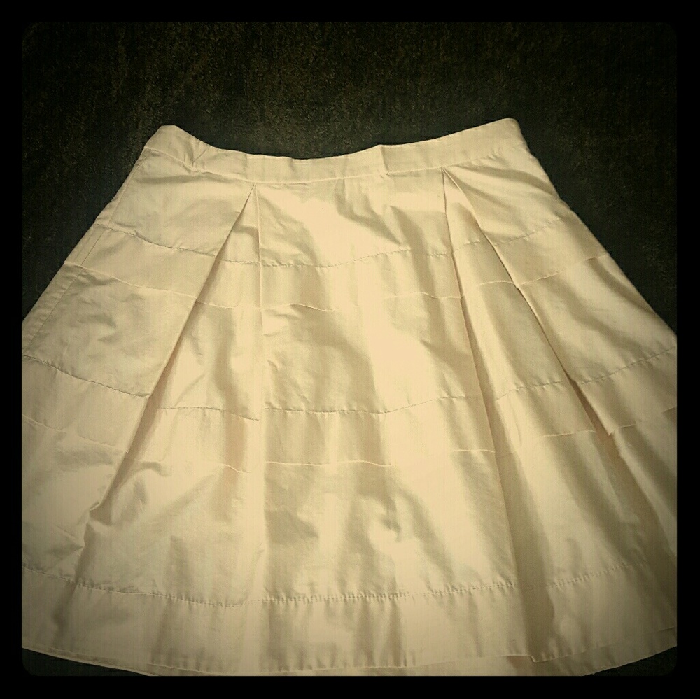 J. Crew cream shiny cute cotton spring skirt
