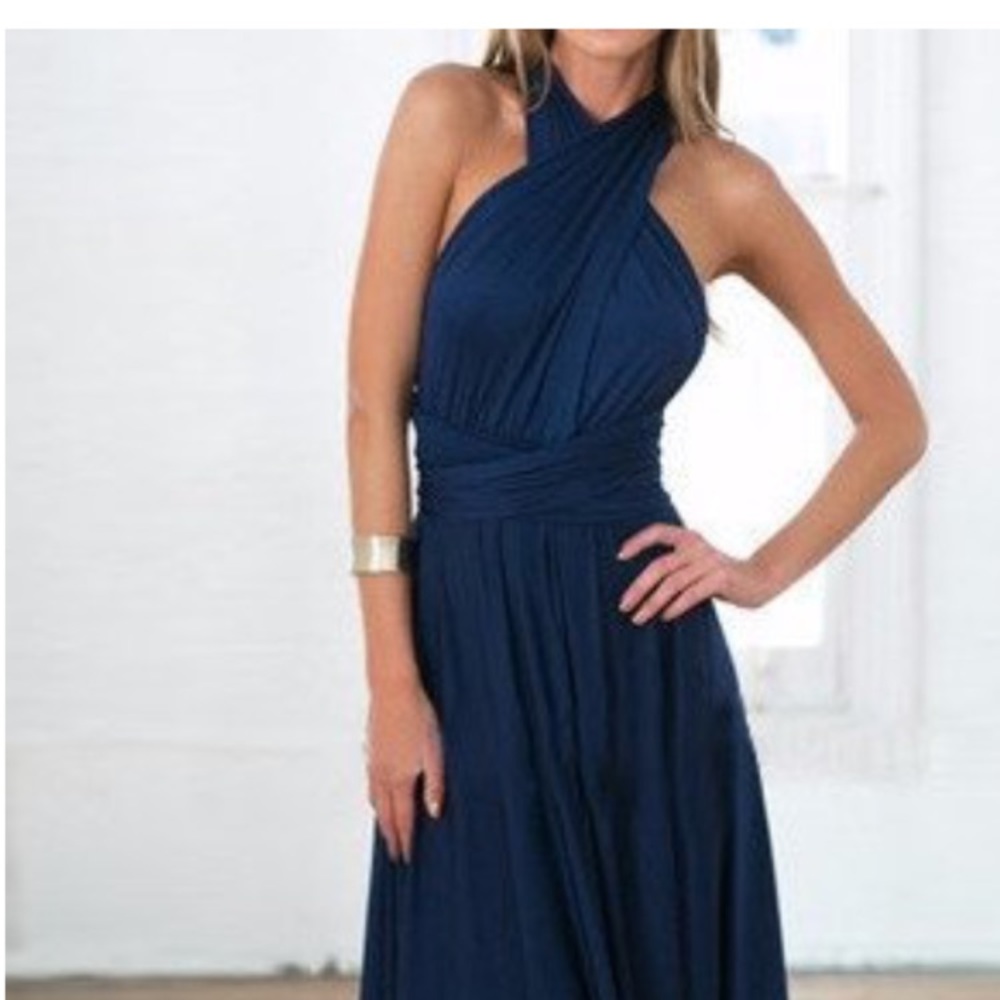 Navy blue convertible wrap dress!