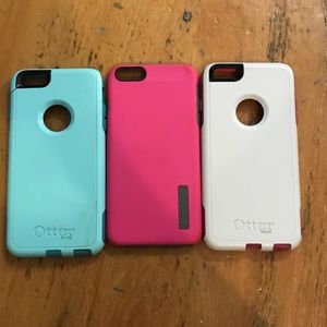 2 otterbox (blue and pink and white) 6 plus