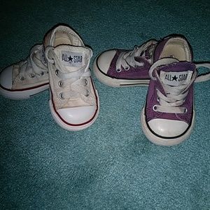 Lot of 2 toddler girls Converse All-Stars (4t)