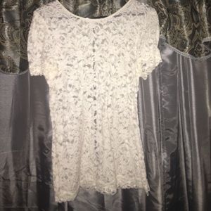 Lace top with zipper detail