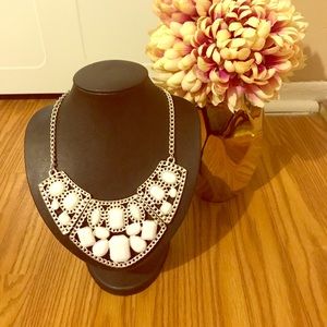 Wanderlust White Silver Statement Necklace