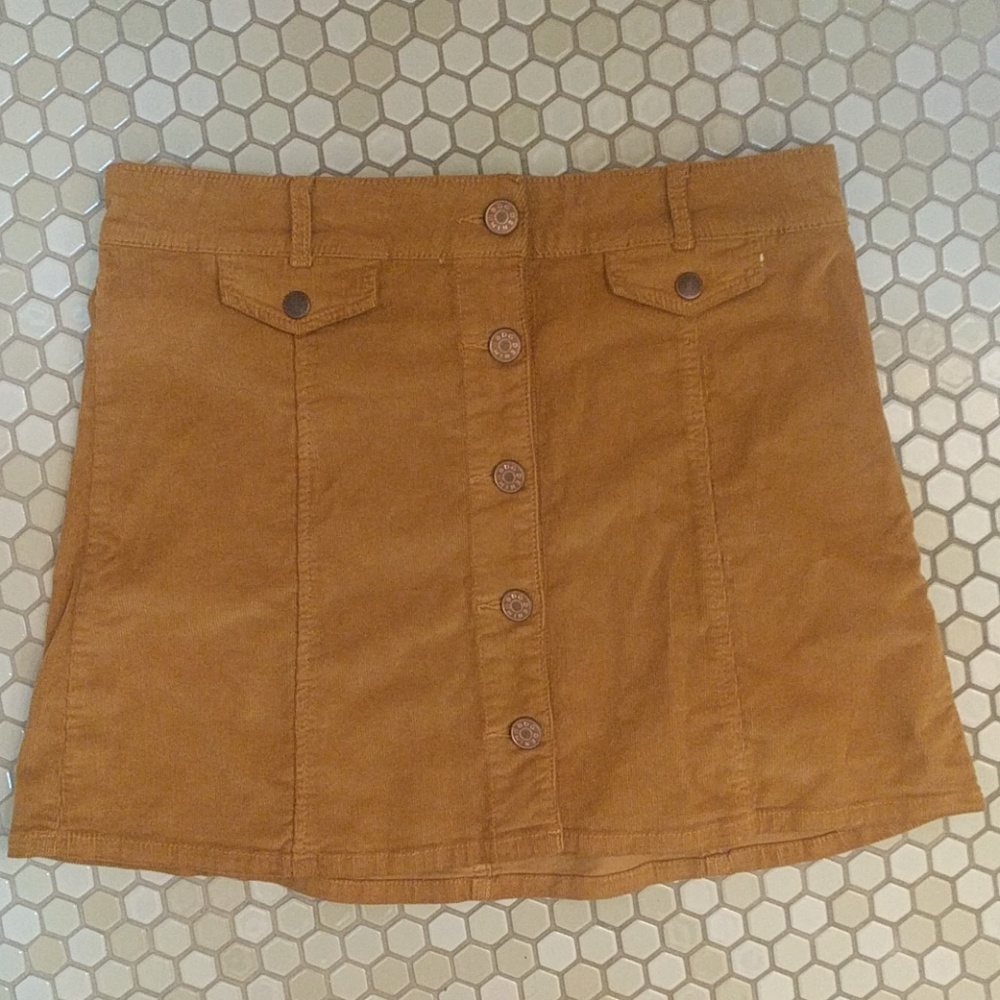 Urban Outfitters BDG Mustard Yellow Button Skirt