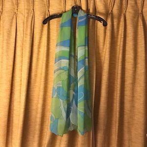 Blue/Green Flower Scarf
